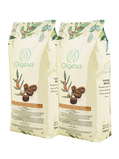 картинка Кофе в зернах ORIGENES «ELEGANTE» (A-100) ТO Кр-3/5 1000 г по 2 шт. 