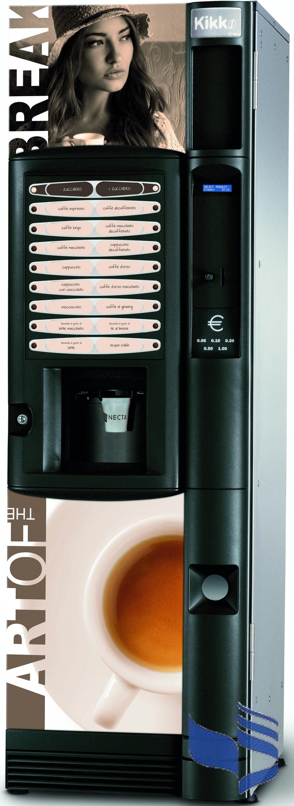 картинка Кофейный автомат Necta KIKKO ES 6 54х170 (зерн.кофе и 5 растворимых)с помпой 