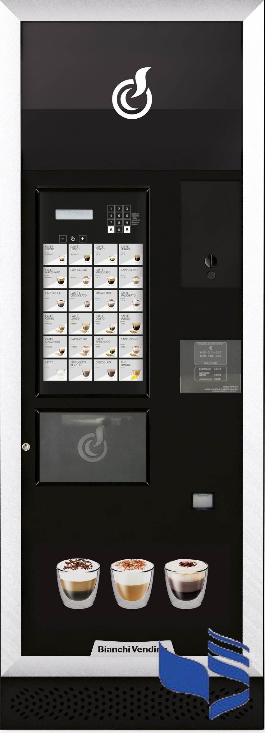 картинка Кофейный автомат Bianchi  LEI 700 1ES 7 SB SMART 67х183 (зерн. кофе+7 растворимых) 