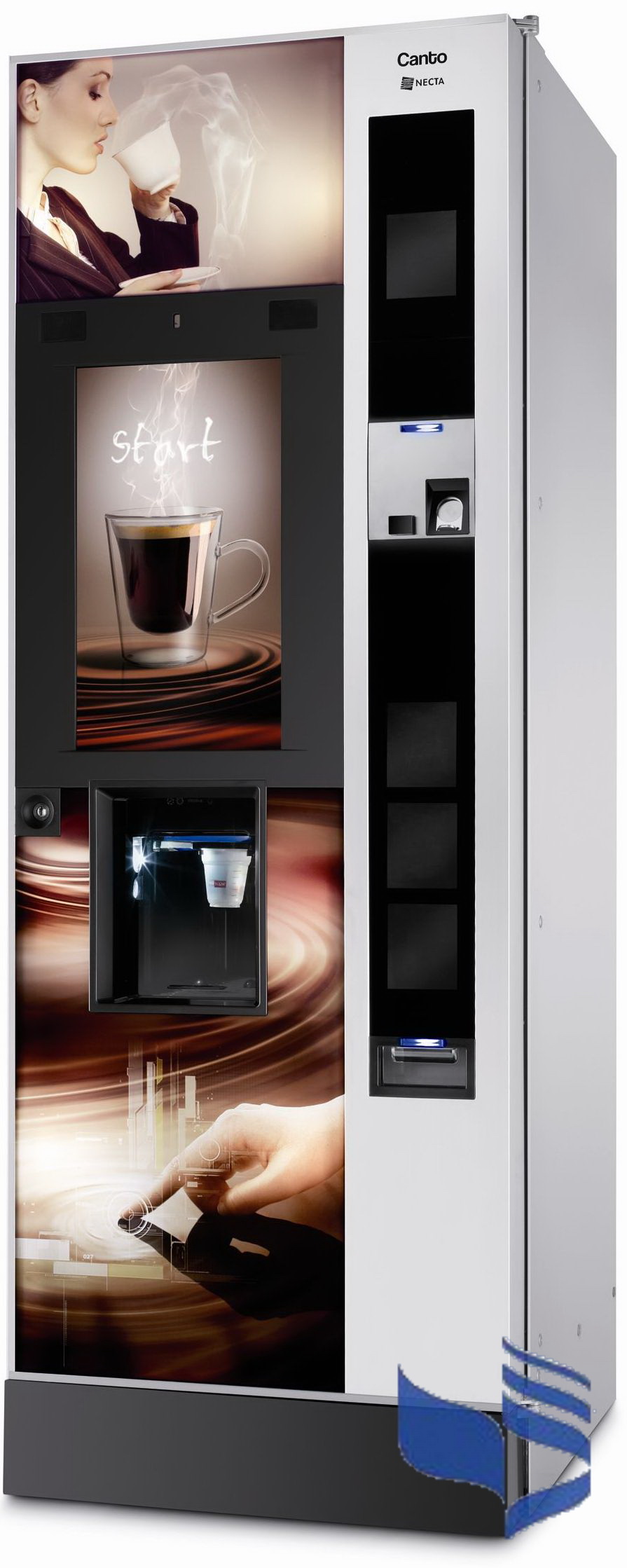 картинка Кофейный автомат Necta CANTO TOUCH DUAL CAP 2 ES 7 65х183(2 зерновой кофе+7 растворимых) 