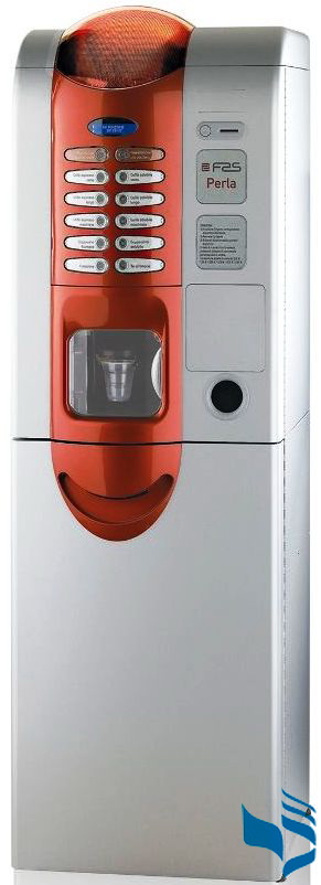 Кофейный автомат FAS PERLA ES6 оранж. 52х163 +12 (3ерн.кофе+5 раств.)+ тумба с помпой