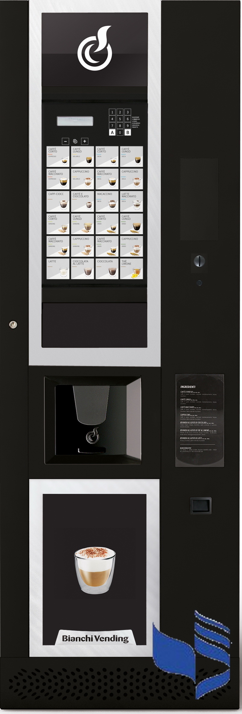картинка Кофейный автомат Bianchi  LEI 600 1 ES 6 SB SMART 62х183(зерн.кофе+6 растворимых) 