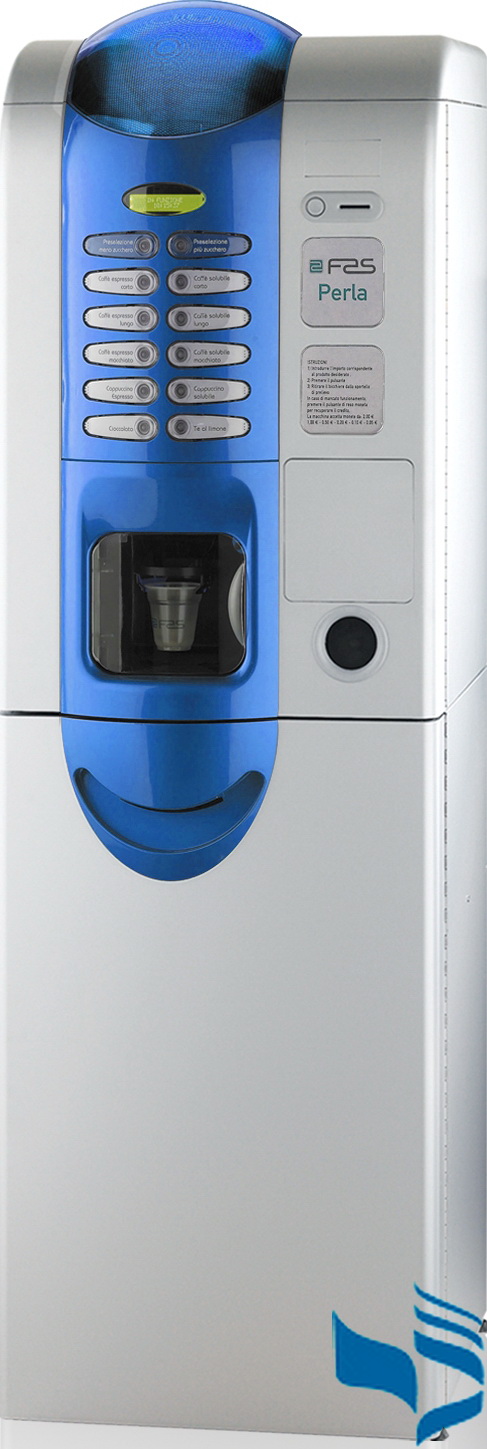 Кофейный автомат FAS PERLA ES6 синий 52х163 +12 (3ерн.кофе+5 раств.)+ тумба с помпой