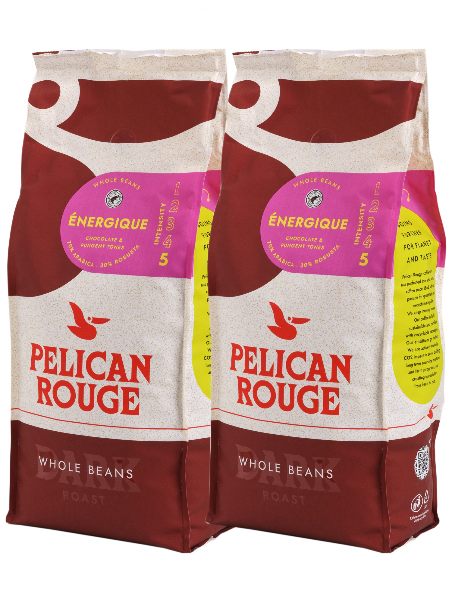 Кофе в зёрнах PELICAN ROUGE "ENERGIQUE" (А-70) набор из 2 шт по 1 кг