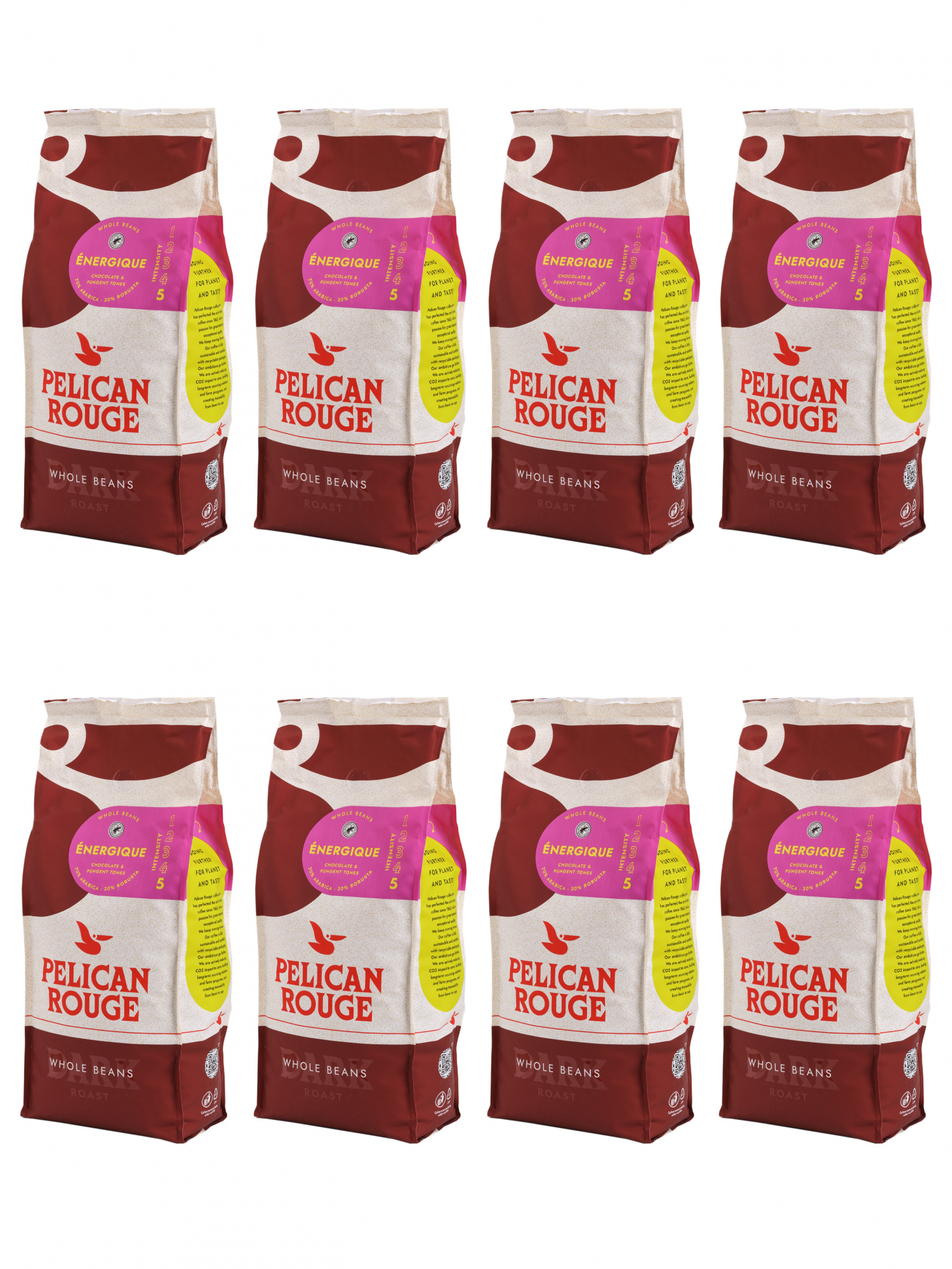 Кофе в зёрнах PELICAN ROUGE "ENERGIQUE" (А-70) набор из 8 шт по 1 кг