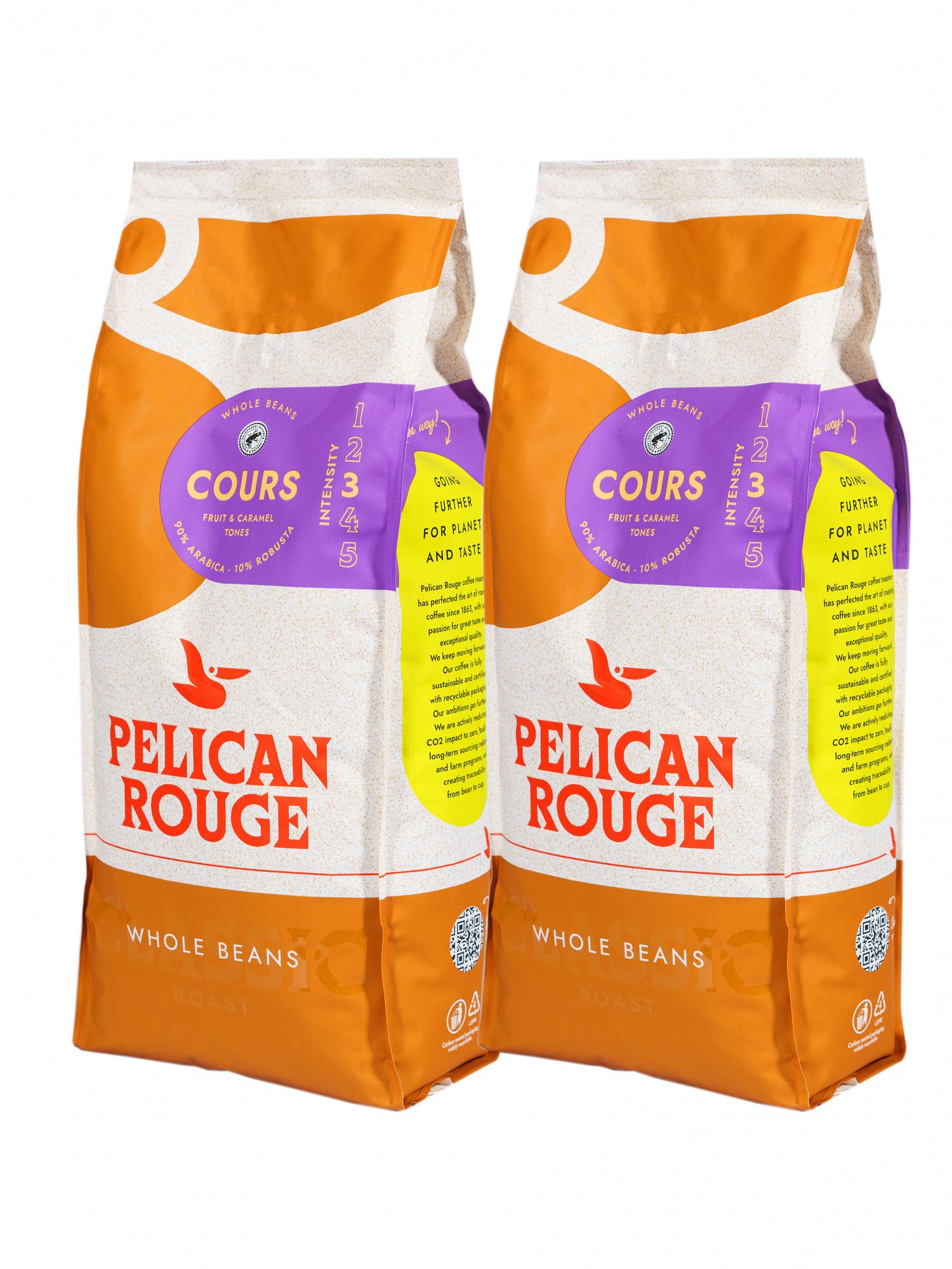 Кофе в зёрнах PELICAN ROUGE "COURS" (А-90) набор из 2 шт по 1 кг
